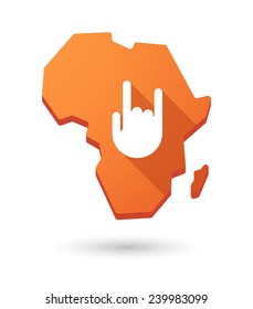 Isolated Africa continent map icon with a hand