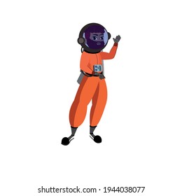 Isolated african American Astronaut Man - Vector illustration