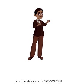 Isolated african american business man - Vector illustration