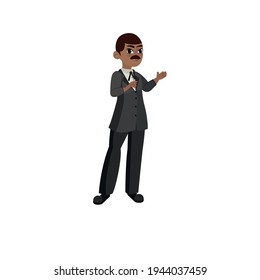 Isolated african american business man - Vector illustration