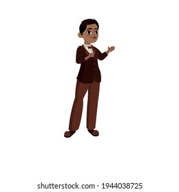 Isolated african american business man - Vector illustration