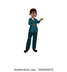 Isolated african american business man - Vector illustration