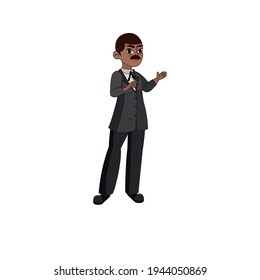 Isolated african american business man - Vector illustration