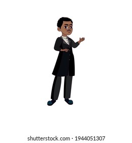 Isolated african american business man - Vector illustration