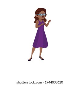 Isolated african american business woman - Vector illustration