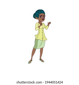 Isolated african american business woman - Vector illustration