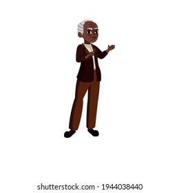 Isolated african american grandfather - Vector illustration design