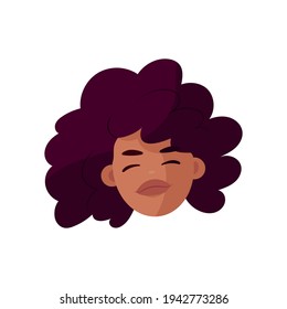 Isolated African american woman face - Vector illustration