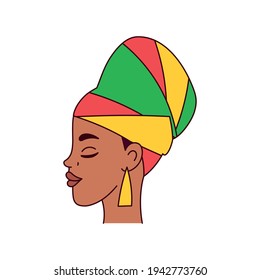 Isolated African american woman face - Vector illustration