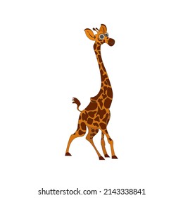 Isolated african giaffe animated animals jungle vector illustration