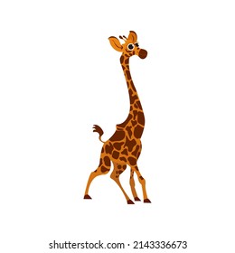 Isolated African Giraffe Animated Animals Jungle Vector Illustration