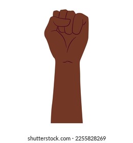 Isolated afro american raising hand protest gesture Vector illustration