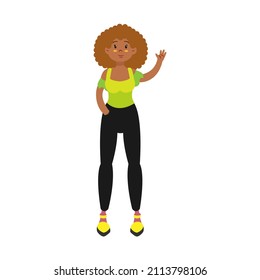 Isolated afro american young lady Vector illustration