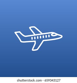 Isolated Aicraft Outline Symbol On Clean Background. Vector Plane Element In Trendy Style.