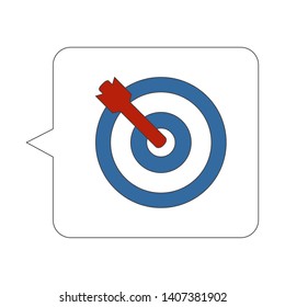 Isolated aiming icon on a bubble chat - Vector