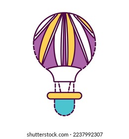 Isolated air balloon amusement park icon Vector