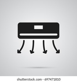 Isolated Air Conditioning Icon Symbol On Clean Background. Vector Wall Cooler Element In Trendy Style.