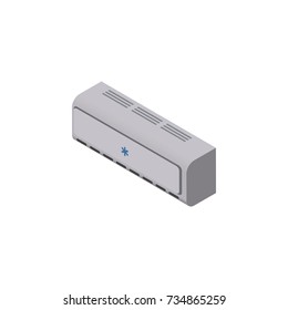 Isolated Air Conditioning Isometric. Wall Cooler Vector Element Can Be Used For Conditioner, Air, Cooler Design Concept.