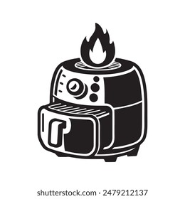 Isolated Air Fryer Icon on White Background.vector graphic icon