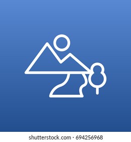 Isolated Air Outline Symbol On Clean Background. Vector Landscape Element In Trendy Style.