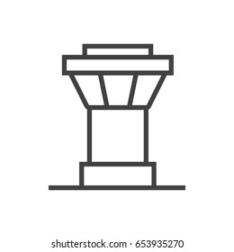 Isolated Air Traffic Controller Outline Symbol On Clean Background. Vector Control Tower Element In Trendy Style.