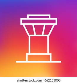 Isolated Air Traffic Controller Outline Symbol On Clean Background. Vector Control Tower Element In Trendy Style.