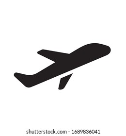 isolated airplane icon. black vector sign on the white background.  airplane pictogram