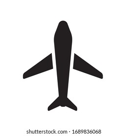 icono de avión aislado. signo vector negro en el fondo blanco. pictograma plano