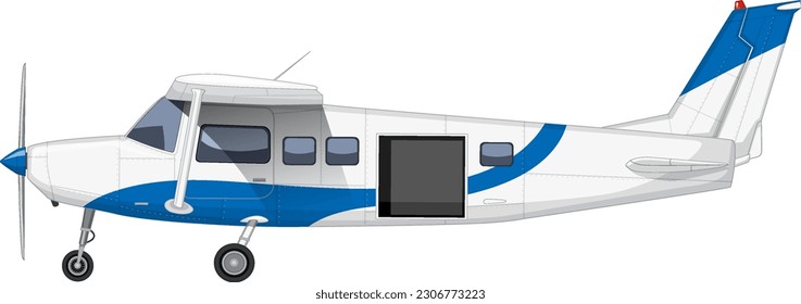 Ilustración de avión aislado en fondo blanco