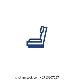 Isolated Airplane passenger seat Vector Icon, Pixel, Pictogram, Emoji, Emoticon