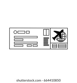 isolated airplane ticket