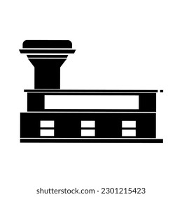 Isolated airport building icon. Airport tower icon. Editable color. EPS vector file