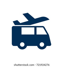 Isolated Airport Shuttle Icon Symbol On Clean Background. Vector Transportation Element In Trendy Style.