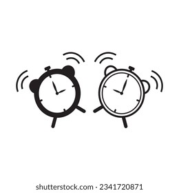 Ilustración de reloj de alarma aislada en un fondo blanco. Estilo de diseño moderno y plano. Icono para un reloj despertador.
icono trazo editable, signo, símbolo botón de línea de contorno aislado en blanco