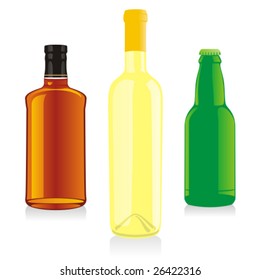 isolated alcohol bottles