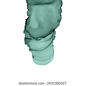 Goteo de tinta de alcohol aislado. Forma líquida abstracta, punto liso en color gris. Dibujo en tinta, acuarela. Elemento de diseño gráfico, boceto de textura de agua sobre un fondo blanco. Ilustración vectorial.
