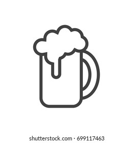 Isolated Ale Outline Symbol On Clean Background. Vector Beer Element In Trendy Style.