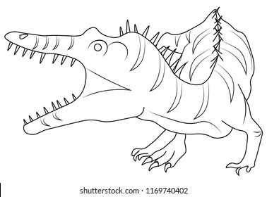 isolated allosaurus dinosaur roaring to hunt more dinosaurs