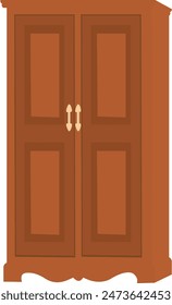 Isolated Almirah Vector Illustration Graphic. brown cupboard vector illustration, isolated on white background for education, top view