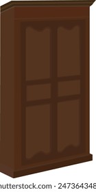 Isolated Almirah Vector Illustration Graphic. brown cupboard vector illustration, isolated on white background for education