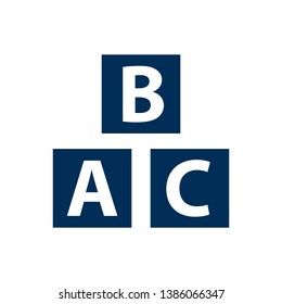 Isolated alphabet cubes icon symbol on clean background. Vector abc block element in trendy style.