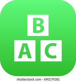 Isolated Alphabet Cubes Icon Symbol On Clean Background. Vector Abc Block Element In Trendy Style.