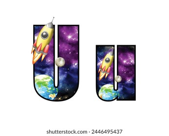 alfabeto aislado con lindo espacio niño ilustración