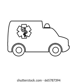 isolated ambulance truck