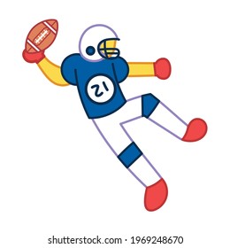 Isolated amercian football player Sport icon