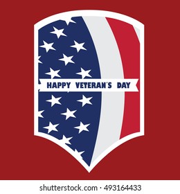 Isolated american badge on a red background, Vector illustration
