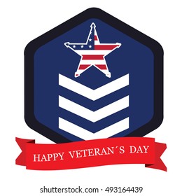 Isolated american badge on a white background, Vector illustration
