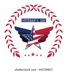 Isolated american badge on a white background, Vector illustration
