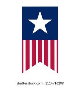Isolated american banner
