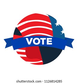 Isolated american campaign button